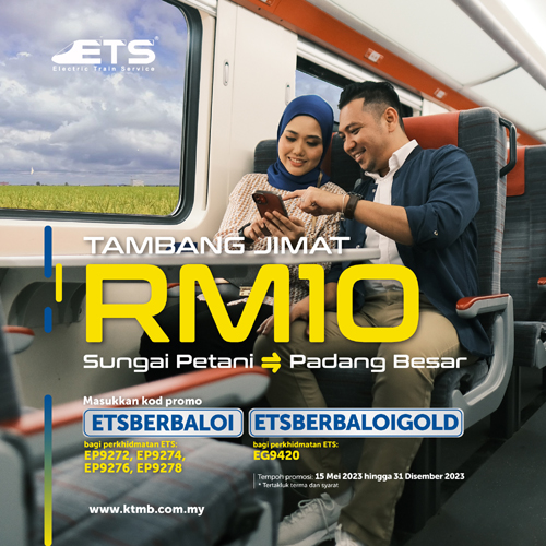 Masukkan Kod Promo Tren ETS Sungai Petani - Padang Besar, Jimat RM10